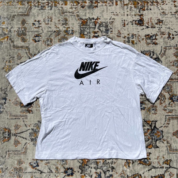 Nike Tops - Nike Loose Fit Shirt Women's Medium Swoosh Logo Nike Air Boxy Fit White T